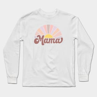 Retro Muted Pink Sunrise Mama Gift for mom to be, mothers day gift for new mom life, baby shower gift for mama, mommy and me Long Sleeve T-Shirt
